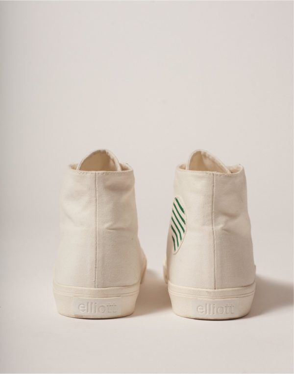 Elliott Footwear High-Top Recycled Canvas White Stripes Fashion