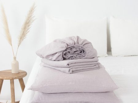 Linen sheets set in Dusty Rose Online Sale