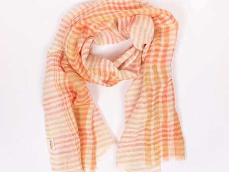 Linen Scarf, Mustard and Orange Check Online