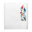 Tulip Embroidery Bath Towel Cheap