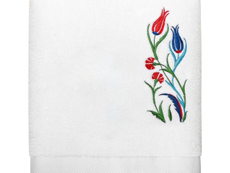 Tulip Embroidery Bath Towel Cheap