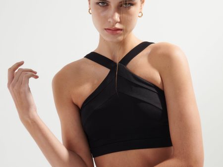 AirRise Convertible V neck sports bra - Black For Sale