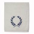 Navy Blue Petals Embroidered Bath Towel Hot on Sale