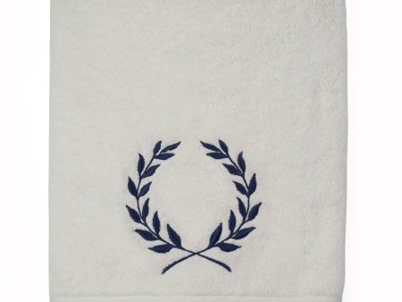 Navy Blue Petals Embroidered Bath Towel Hot on Sale