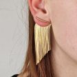 18ct Gold Plated Waterfall Party Tassel Earrings Online now