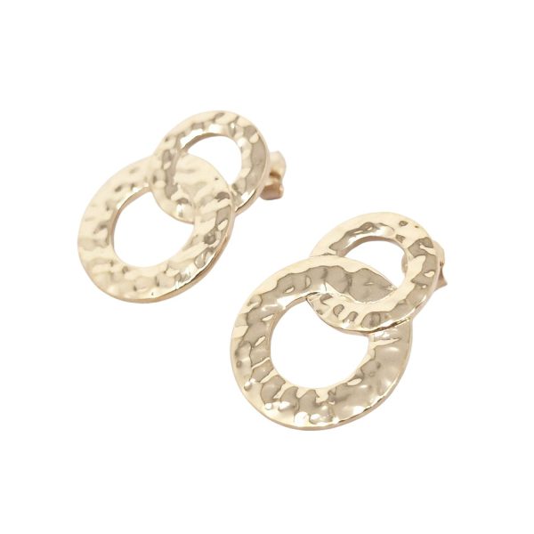 18ct Gold Plated Double Hoop Drop Earrings Online