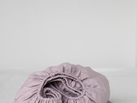 Linen fitted sheet in Dusty Rose Online now