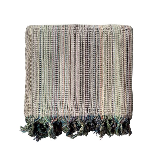 Lale - Hand Loomed Cotton Blanket - Blues Discount