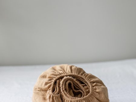 Linen fitted sheet in Mustard Online