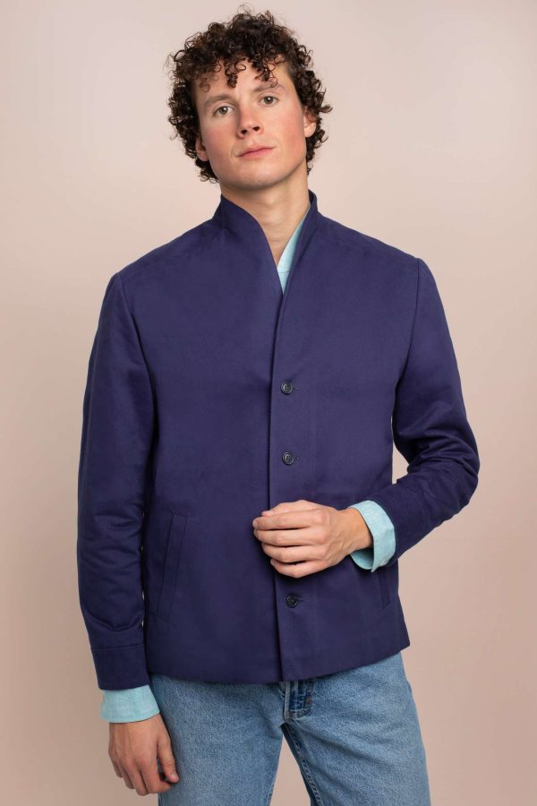 Blue Cotton Jacket Elevato Online