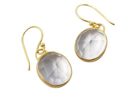 18ct Gold Plated White Topaz Wire Drop Earrings Online Hot Sale