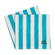 Cloth Napkin in Cyan White Cabana Stripe - Set of 8 Sale