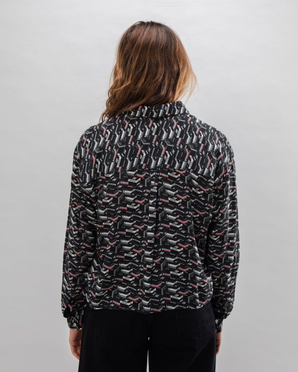 Kodak Boxy Film Viscose Blouse Black Online Sale