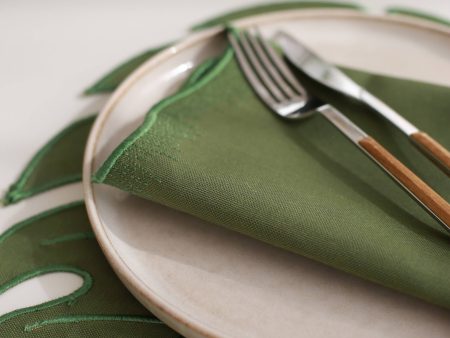 Petal - Green Cotton Napkin (Set of 2) Cheap