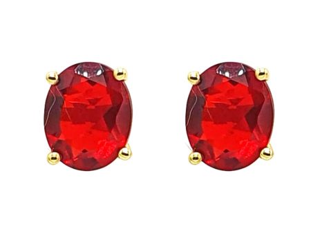 18ct Gold Vermeil Garnet Glow January Birthstone Earrings For Discount