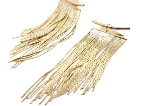 18ct Gold Plated Waterfall Party Tassel Earrings Online now