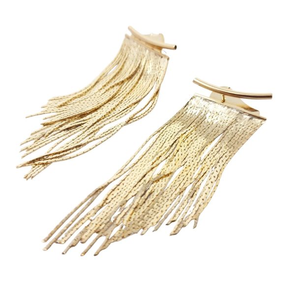 18ct Gold Plated Waterfall Party Tassel Earrings Online now