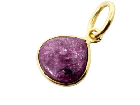 18ct Gold Plated Ruby Heart Charm Pendant Sale