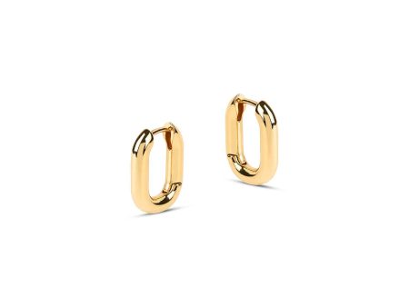 Bella Mini Rectangular Gold Earrings Hot on Sale