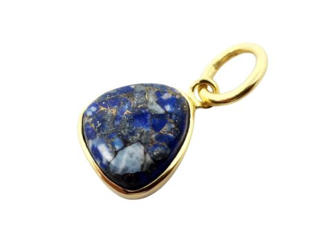 18ct Gold Plated Lapis Lazuli Nugget September Birthstone Pendant Hot on Sale