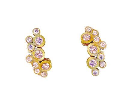 Blisstonique Pink and White Sapphire Stud Earrings Online Sale