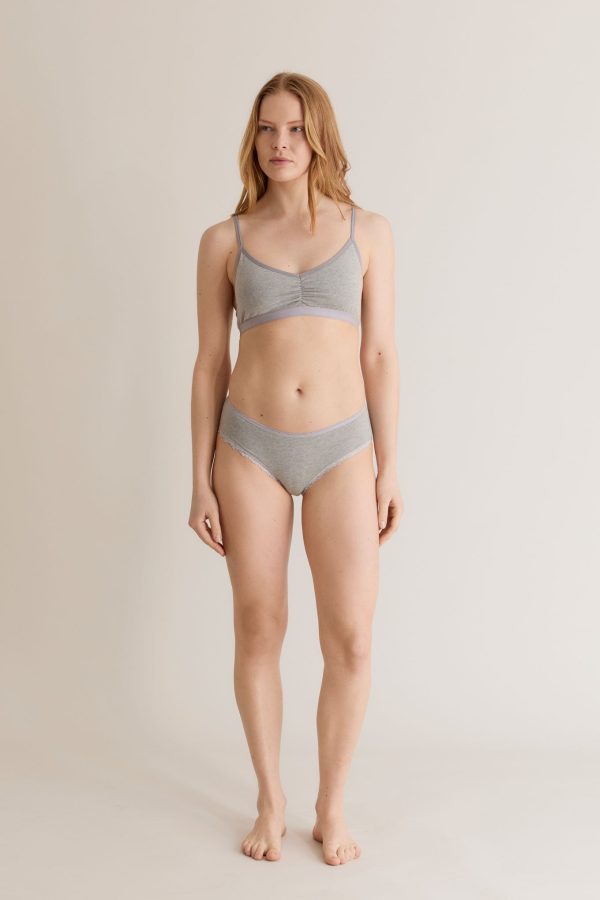 PALOMA Lace Briefs - GOTS Organic Cotton Grey Online