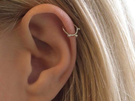 Silver Triple Dot Cartilage Helix Hoop Earrings Supply