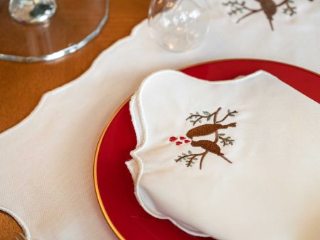 Lovebirds Embroidery Cotton Napkins (Set of 2) Hot on Sale