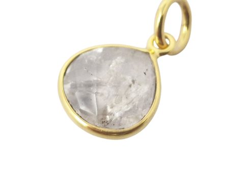 18ct Gold Plated Herkimer Diamond Heart Charm Online