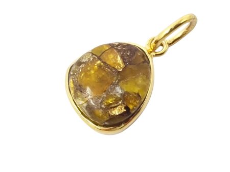 18ct Gold Plated Citrine Bezel Pendant Hot on Sale