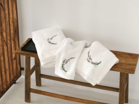 Lavender Embroidery Bath Towel Online