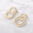 18ct Gold Plated Double Hoop Drop Earrings Online