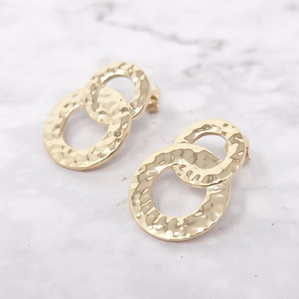 18ct Gold Plated Double Hoop Drop Earrings Online