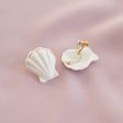 Porcelain Clam Shell Clip-On Earrings For Discount