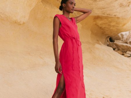 Aurora mid-length linen dress Online