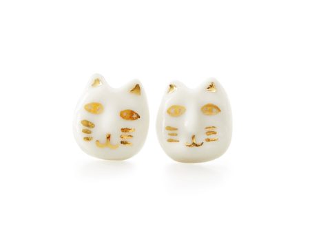 Lucky Cat Stud Earrings Online Sale