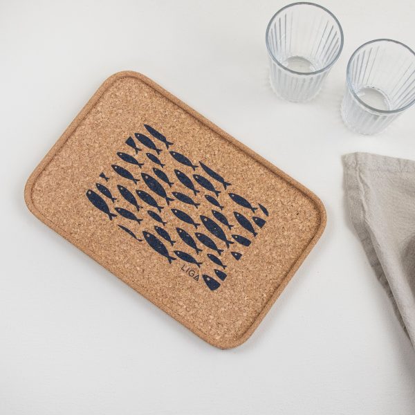 Cork Drinks Tray | Grey Fish By Liga Online Hot Sale