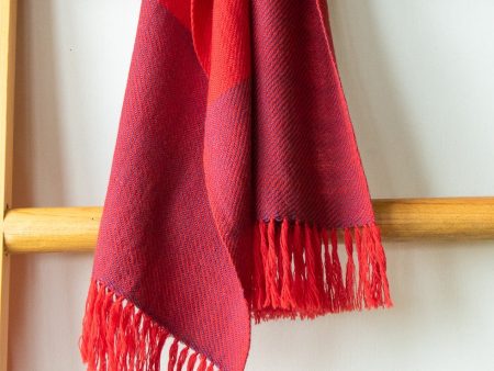 100% WOOLEN SCARF HANDMADE -DYED WITH MADDER AND SHELLAC Sale