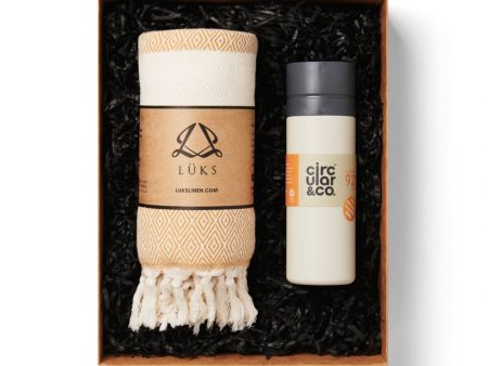 Yoga Peshtemal & Water Bottle Gift Set on Sale