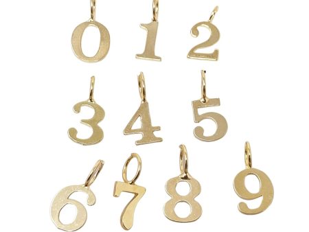 18ct Gold Plated Number Pendant Charm Online now