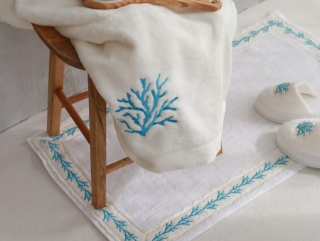 Turquoise Coral Cotton Bath Mat Online Hot Sale