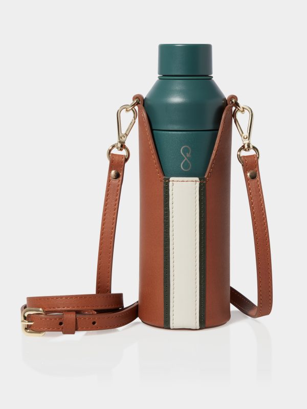 The Bottle Bag, Tan & Forest Online Hot Sale