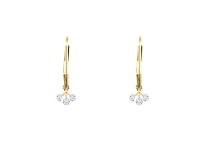 Rising Star Pave Diamond Hook Earrings with Large drop For Sale