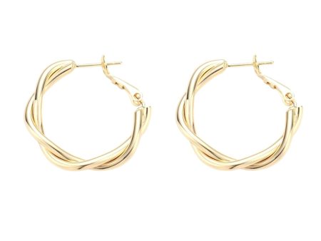 18ct Gold Plated Twisted Hoop Earrings Cheap