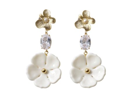 Crystal Floral Bloom Statement Earrings Online now