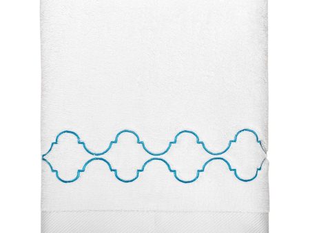 Turquoise Catena Embroidery Bath Towel Hot on Sale