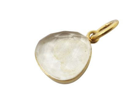 18ct Gold Plated White Topaz Bezel Pendant Online