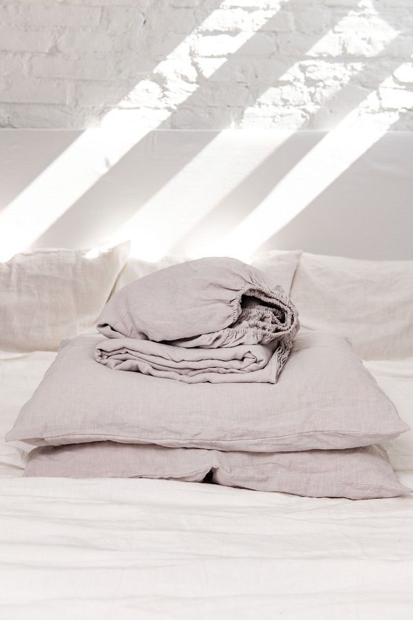 Linen sheets set in Cream Online Hot Sale