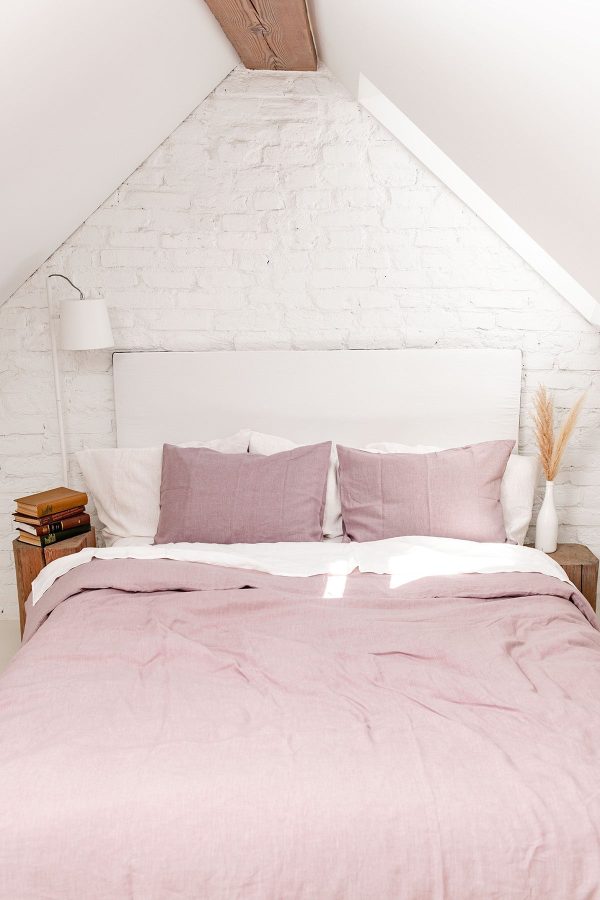 Linen sheets set in Dusty Rose Online Sale