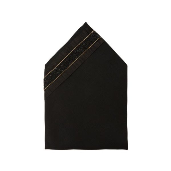 Black Flake Linen Napkins (Set of 2) Hot on Sale